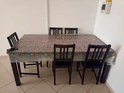 dining table with chairs - good condition wooden type 5 no's chair