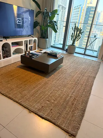 Large natural jute rug - handwoven,