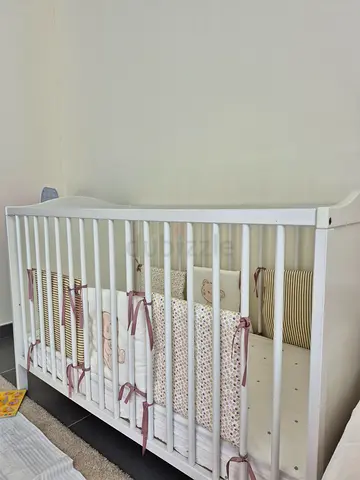 Ikea SMAGORA cot + JATTETROT mattress + bumper cushions
