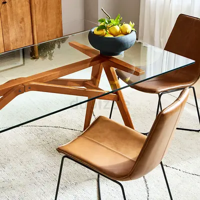 West elm glass Dining table