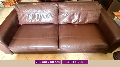 LEATHER SOFA FOR SALE – AED1,200