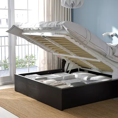 IKEA MALM King Size Hydraulic Storage Bed