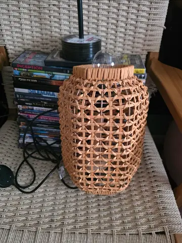 Handwoven Rattan Table Lamp. Perfect Condition. AED 95 Only!