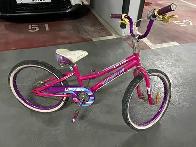 Child's pink/purple 16-inch Upten 'Sofia' bike — used