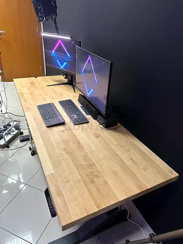 Ikea Adjustable Table/Desk - UPPSPEL underframe & KARLBY tabletop - Standing Desk
