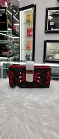 Small Designer-style Women's Wallet / Card Holder - Brown & Red