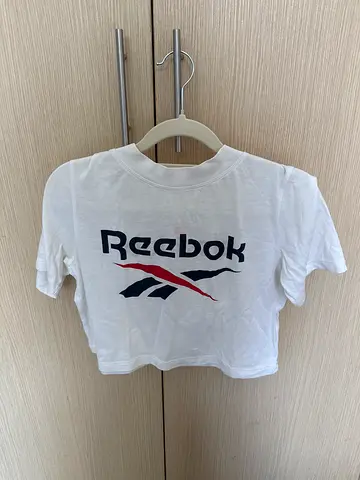REEBOK White Logo T-shirt, Size XS (Good Condition)