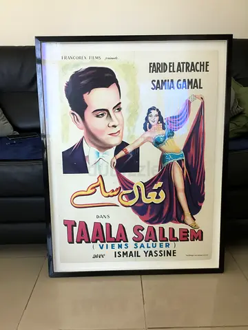 Vintage 1951 Taala Sallem (FARID ELATRACHE) Movie Poster (90x70 cm)