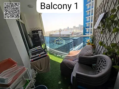 شقة غرفتين وصالة للبيع في برج الواحة 2 | إطلالة على المسبح وCreek Tower | خطة دفع ميسرة