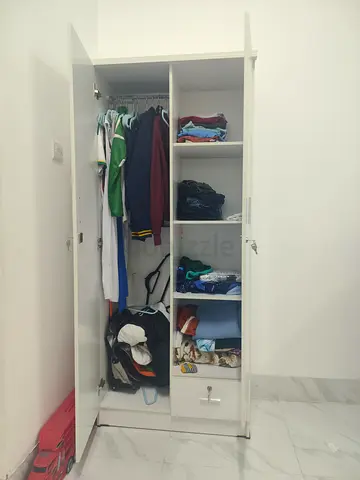 White 2 Door Wardrobe with Shelves