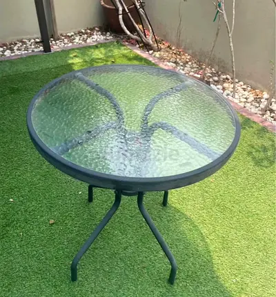Outdoor glass table