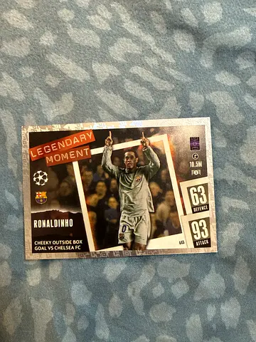 Ronaldinho Legendary Moment Barcelona vs Chelsea Topps Football Trading Card