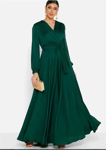 Green long wedding dress