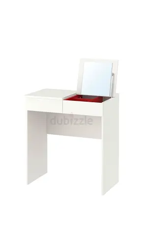 White Dressing Table / Vanity with flip-up Mirror and Storage