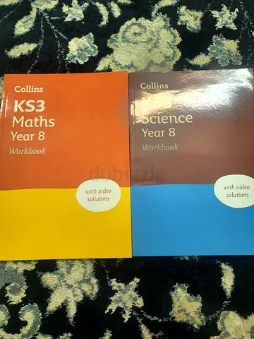 Collins KS3 Year 8 Maths and Science Workbooks, NO damage.
