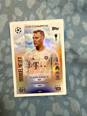 Topps Manuel Neuer Cup Champion Trading Card