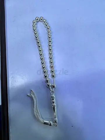 Silver beaded prayer tasbih/tesbih with tassel - used