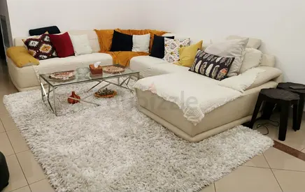 Large white shaggy living room rug - soft high pile, 2.5m x 3.0m (approx)