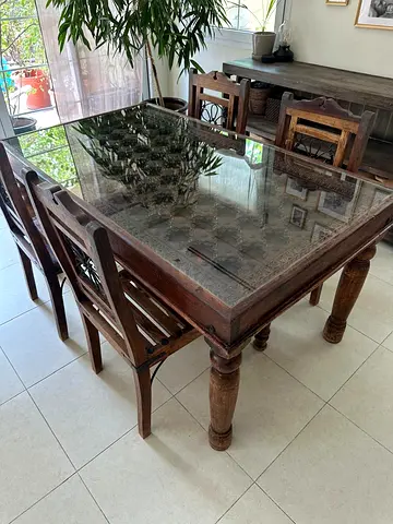 Solid Wooden Dining Table & Chairs