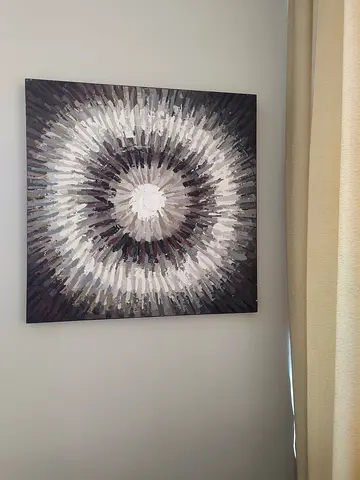 Large Abstract Sunburst Wall Art - Neutral Tones