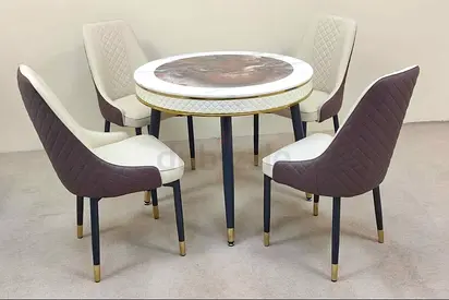 Brand new High Quality Top marble round Dinning Table and 4 chairs available