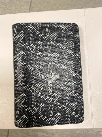 Goyard style small card holder / wallet - black patterned