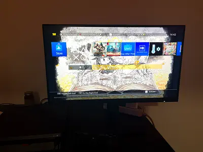 jailbroken play station 4 with AOC gaming monitor and 1 controller