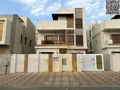 Villa for sale in Al Bahia, Ajman | 5 bedrooms | Two floors plus roof | Backyard | Price includes re
