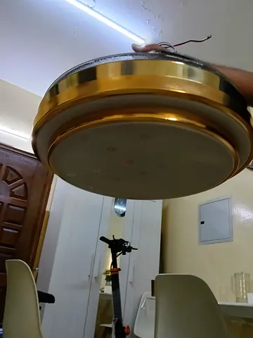 Round Gold Ceiling Light and FAN Fixture - LED Flush Mount