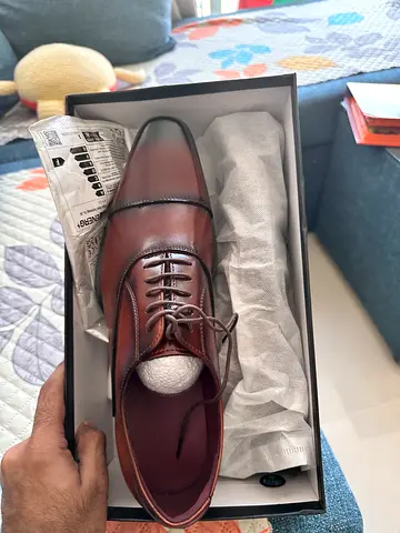 Brown leather men's dress shoes - new in box