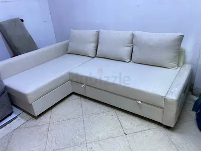 Modern L Shaped Fabric Sofa Bed with Storage