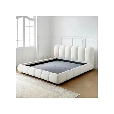 New Padded Boucle Luxury Design King Bed Frame New For Sale