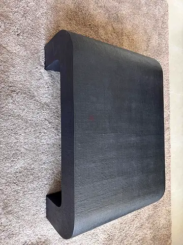 Modern Curved Black Bench / Low Coffee Table - Solid Decorative Piece