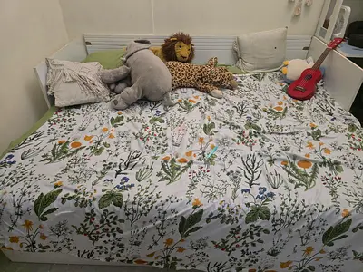 White Daybed with Integrated Backrest and Side Panels