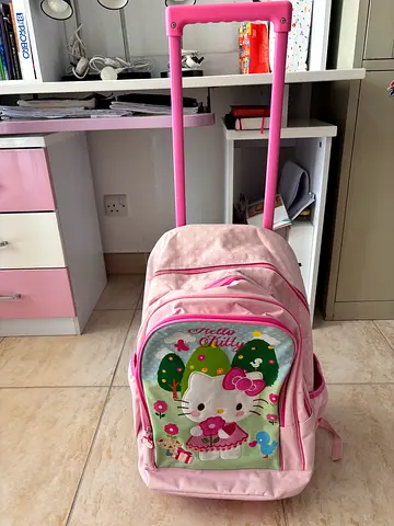 Pink Hello Kitty Trolley Backpack for Kids - Good Used Condition