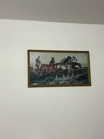 Framed Galloping Horses Painting