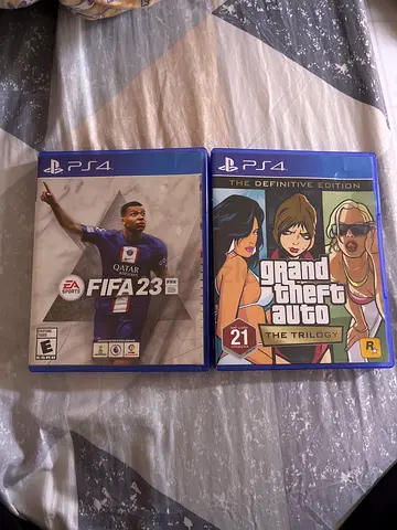 PS4 Games: Grand Theft Auto V (Definitive) + FIFA 23 - Good Condition