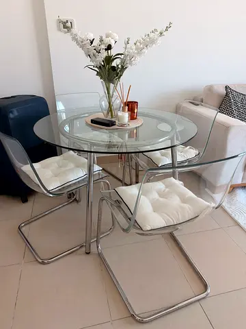 Glass table and chairs