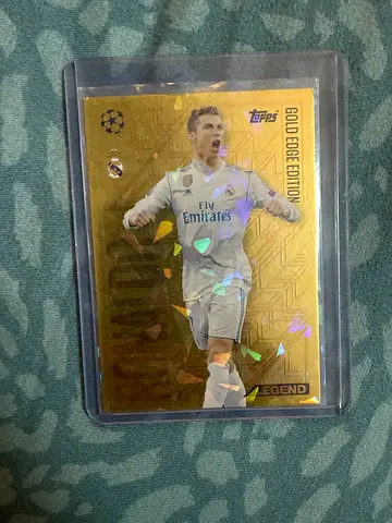 Very rare topps gold edge Cristiano Ronaldo Real Madrid card (in a protective case)