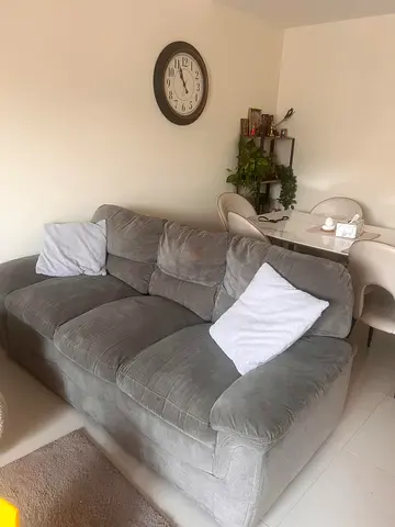 Comfortable 3+1-Seater Grey Fabric Sofa (with matching armchair)