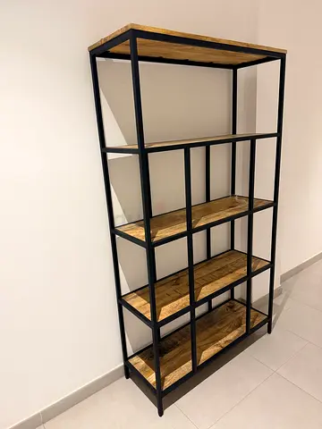 Industrial Metal & Wood 5-Tier Shelving Unit. Purchased 6 months ago from HomeKode for AED 2,790