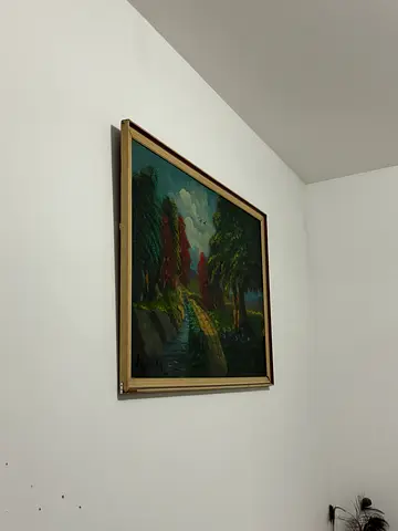 Big painting frame on wall