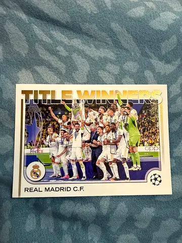 Real Madrid C.F. Champions League Title Winners Topps Trading Card