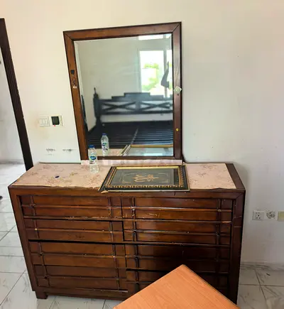 Bed & cabbinate with dressing and tv table
