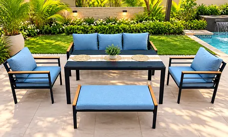 Sofa set aluminum grey outdoor furniture garden furniture