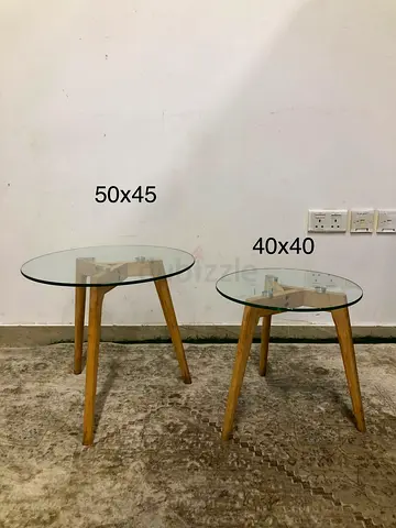 2-Round glass coffee tables