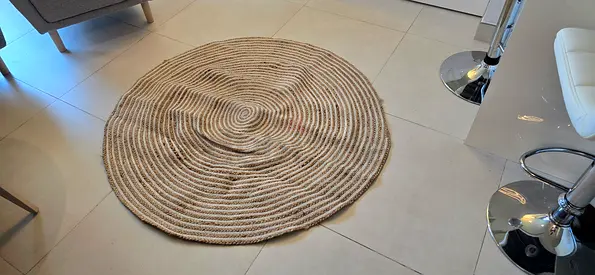 Round jute rope natural rug - 120cm