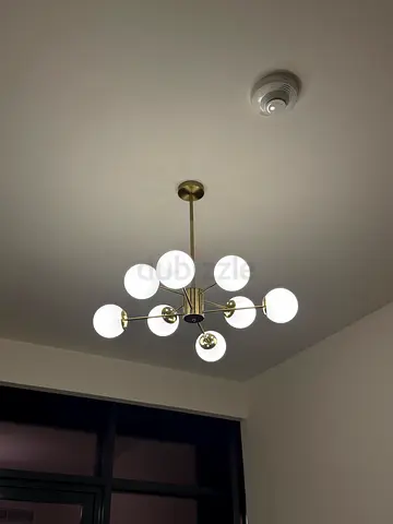 Modern Brass Multi-Globe Ceiling Light / Chandelier