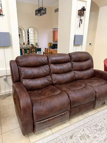 Recliner 3 seater leather sofa