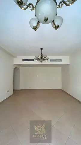 For annual rent in Al Majaz 3 Sharjah 3 bedrooms 2 master bedrooms balcony 3 bathrooms central AC built-in wardrobes maid room with private bathroom b